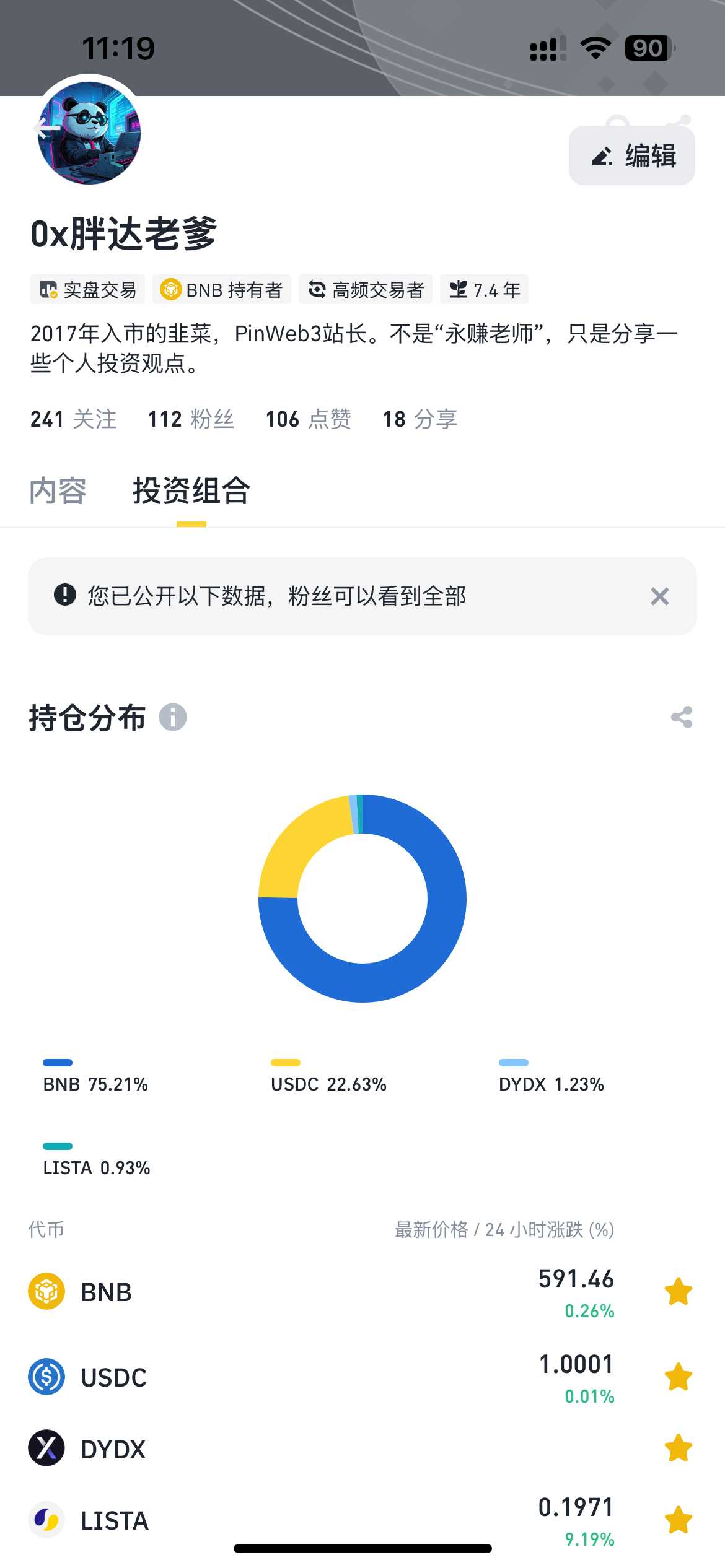 [0x胖达老爹]我目前的仓位状况